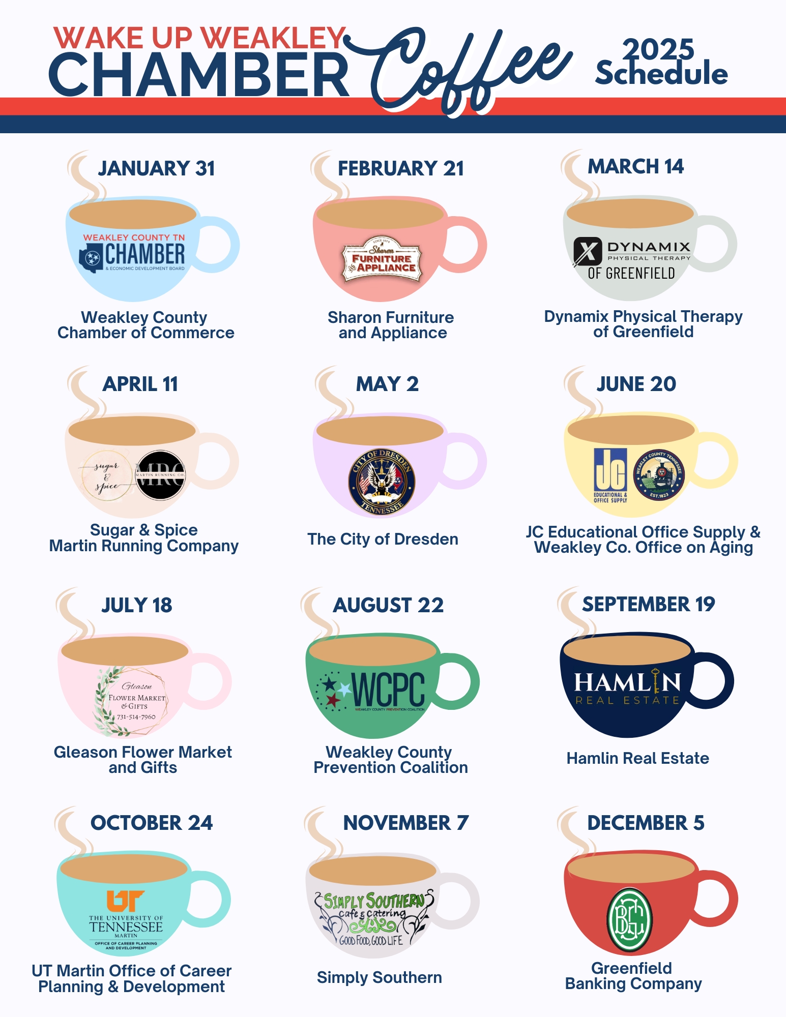 Wake Up Weakley Chamber Coffee Schedule